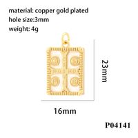 Hip-hop Simple Style Cross Copper Plating Inlay Zircon 18k Gold Plated Charms sku image 4