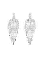 1 Pair Elegant Shiny Geometric Heart Shape Inlay Alloy Rhinestones Silver Plated Drop Earrings main image 6