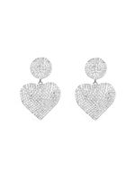 1 Pair Elegant Shiny Geometric Heart Shape Inlay Alloy Rhinestones Silver Plated Drop Earrings main image 8