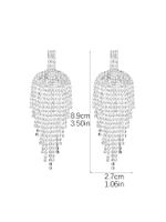1 Pair Elegant Shiny Geometric Heart Shape Inlay Alloy Rhinestones Silver Plated Drop Earrings sku image 2