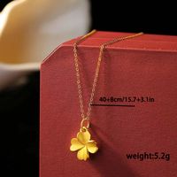 1 Piece Elegant Four Leaf Clover Alloy Plating Gold Plated Women's Pendant Necklace main image 7