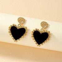 1 Pair Vintage Style Heart Shape Plating Zinc Alloy 14k Gold Plated Drop Earrings main image 3