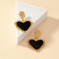 1 Pair Vintage Style Heart Shape Plating Zinc Alloy 14k Gold Plated Drop Earrings main image 4