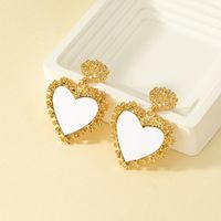 1 Pair Vintage Style Heart Shape Plating Zinc Alloy 14k Gold Plated Drop Earrings main image 6