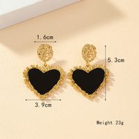 1 Pair Vintage Style Heart Shape Plating Zinc Alloy 14k Gold Plated Drop Earrings main image 2