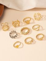 Vintage Style Round Leaves Heart Shape Alloy Women's Open Rings main image 3