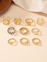 Vintage Style Round Leaves Heart Shape Alloy Women's Open Rings main image 5