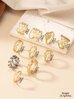 Vintage Style Round Leaves Heart Shape Alloy Women's Open Rings main image 2