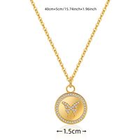 Vintage Style Classic Style Butterfly Copper Gold Plated Zircon Pendant Necklace In Bulk main image 2