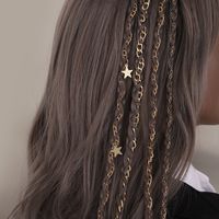 Women's Simple Style Tassel Metal Plating Inlay Pearl Hair Clip Hair Chain main image 2