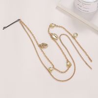 Women's Simple Style Tassel Metal Plating Inlay Pearl Hair Clip Hair Chain sku image 4