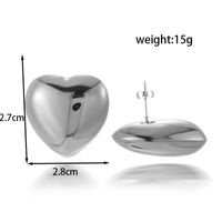 1 Pair Simple Style Water Droplets Heart Shape Rhombus Plating Stainless Steel 18k Gold Plated Drop Earrings main image 6