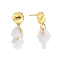 1 Pair Baroque Style Sweet Oval Water Droplets Plating Inlay Copper Shell 18k Gold Plated Ear Hook main image 6