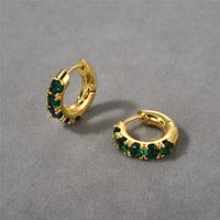 1 Pair Elegant Vintage Style Round Plating Inlay Copper Zircon Gold Plated Hoop Earrings main image 6