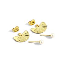 1 Pair Baroque Style Sweet Oval Water Droplets Plating Inlay Copper Shell 18k Gold Plated Ear Hook main image 5