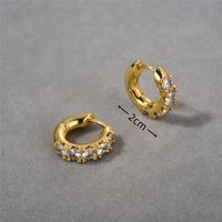 1 Pair Elegant Vintage Style Round Plating Inlay Copper Zircon Gold Plated Hoop Earrings main image 4