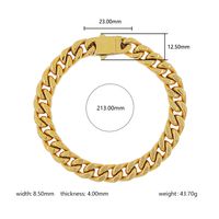 Hip-hop Streetwear Geometric Stainless Steel Plating 18k Gold Plated Unisex Bracelets sku image 4