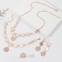 Simple Style Gold Coin Copper 18k Gold Plated Jewelry Set In Bulk main image 8