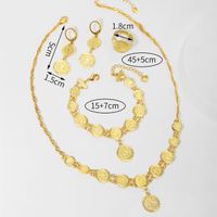 Simple Style Gold Coin Copper 18k Gold Plated Jewelry Set In Bulk sku image 2