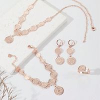 Simple Style Gold Coin Copper 18k Gold Plated Jewelry Set In Bulk main image 9