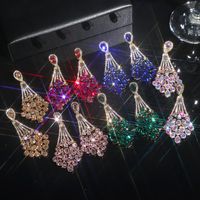 1 Pair Elegant Geometric Color Block Plating Inlay Alloy Rhinestones Zircon Drop Earrings main image 10