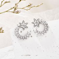 1 Pair Simple Style Star Inlay Copper Zircon Ear Studs main image 1