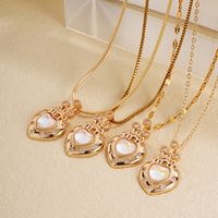 1 Piece 304 Stainless Steel Copper Crystal Glass Zircon K Gold Plated Castle Heart Shape main image 1