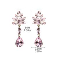 1 Pair Elegant Shiny Water Droplets Inlay Alloy Rhinestones Zircon Drop Earrings main image 2