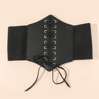 Basic Solid Color Pu Leather Women's Corset Belts 1 Piece sku image 9