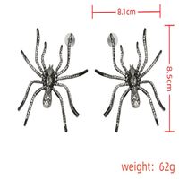 1 Pair Ig Style Exaggerated Spider Plating Inlay Alloy Rhinestones Silver Plated Drop Earrings main image 2