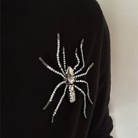 1 Pair Ig Style Exaggerated Spider Plating Inlay Alloy Rhinestones Silver Plated Drop Earrings main image 4