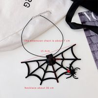 Exaggerated Funny Spider Web Alloy Sponge Three-dimensional Halloween Women's Necklace sku image 5