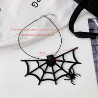 Exaggerated Funny Spider Web Alloy Sponge Three-dimensional Halloween Women's Necklace sku image 4