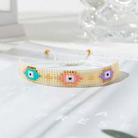 Ethnic Style Devil's Eye Glass Beaded Knitting Women's Bracelets sku image 1