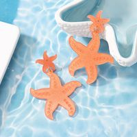 1 Pair Ig Style Sweet Starfish Plating Resin Drop Earrings main image 1