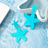 1 Pair Ig Style Sweet Starfish Plating Resin Drop Earrings main image 8