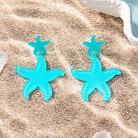 1 Pair Ig Style Sweet Starfish Plating Resin Drop Earrings main image 3