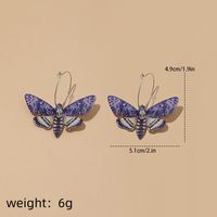 1 Pair Retro Moth Three-dimensional Arylic Drop Earrings main image 6