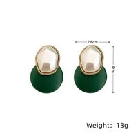 1 Pair Elegant Color Block Inlay Pu Leather Alloy Artificial Pearls Ear Studs sku image 1