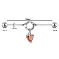 1 Piece Simple Style Heart Shape Wings Polishing Inlay Stainless Steel Zircon Ear Studs sku image 3