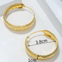 1 Pair Vintage Style Solid Color Plating Copper 18k Gold Plated Hoop Earrings main image 2