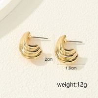 1 Piece Simple Style Solid Color Irregular Alloy Ear Studs main image 9