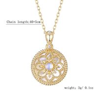 Glam Luxurious Solid Color Sterling Silver Plating Inlay Zircon Gold Plated Silver Plated Pendant Necklace sku image 2