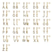 1 Pair Casual Elegant Cute Letter Plating Inlay Copper Zircon 14k Gold Plated Drop Earrings main image 4