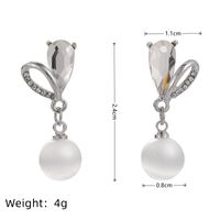 Wholesale Jewelry Simple Style Heart Shape Alloy Opal Zircon Plating Inlay Drop Earrings sku image 1