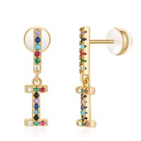 1 Pair Casual Elegant Cute Letter Plating Inlay Copper Zircon 14k Gold Plated Drop Earrings sku image 6