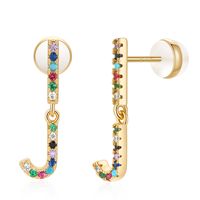 1 Pair Casual Elegant Cute Letter Plating Inlay Copper Zircon 14k Gold Plated Drop Earrings sku image 7