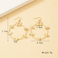 1 Pair Lady Round Butterfly Plating Alloy 14k Gold Plated Drop Earrings main image 6