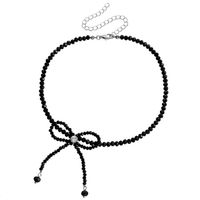 Elegant Sweet Bow Knot Imitation Pearl Alloy Beaded Plating Inlay Rhinestones Women's Necklace sku image 5