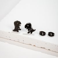 1 Pair Ig Style Cute Dinosaur Polishing Plating Stainless Steel 18k Gold Plated Ear Studs main image 1